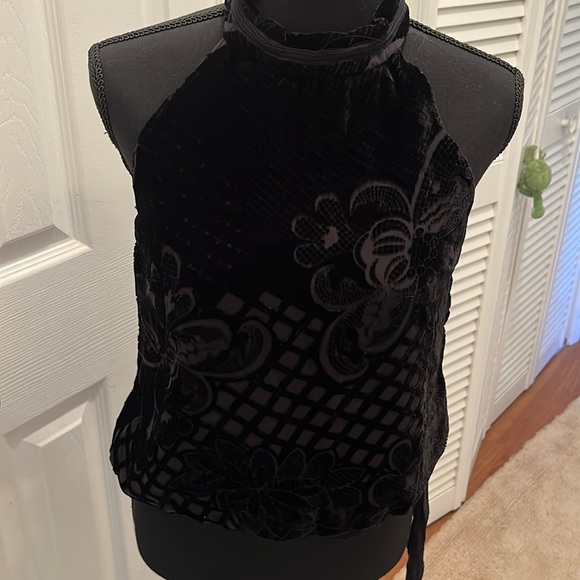 Sophia Michelle black velvet halter top - Picture 2 of 7